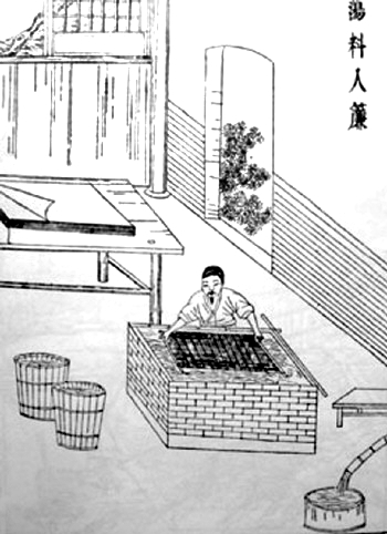 《天工开物》中的造纸术18世纪法国造纸厂内景