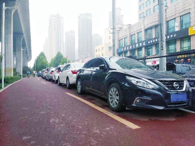 郑州北三环生态廊道内乱停车 有人违规收取停