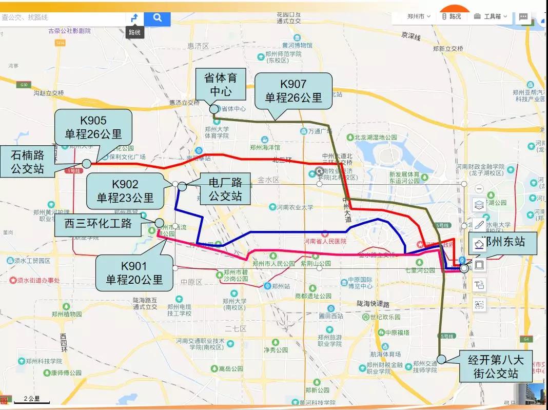郑州985公交线路图线路图片