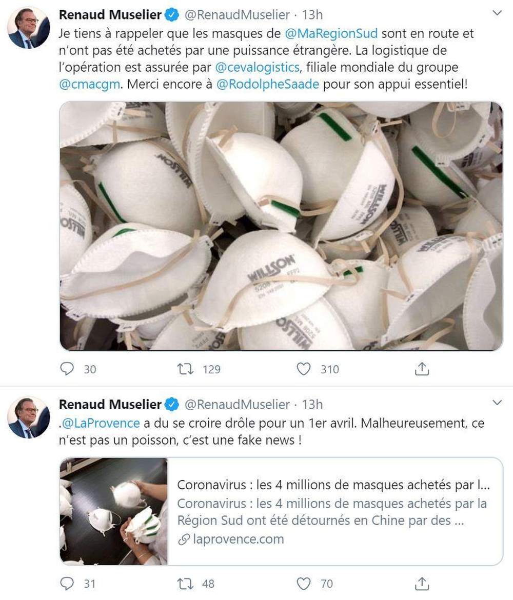 口罩：中国企业将卖给法国的口罩转手卖给美国？假消息！