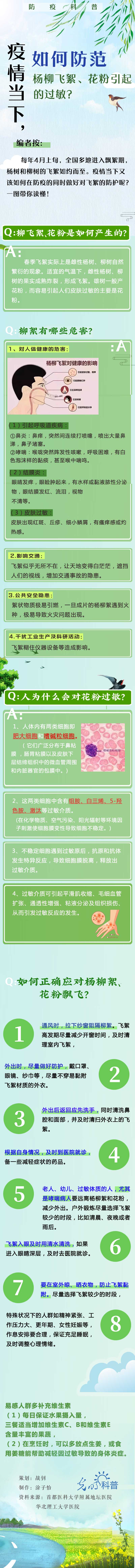 ##【防疫科普】疫情当下，如何防范杨柳飞絮花粉引起的过敏？