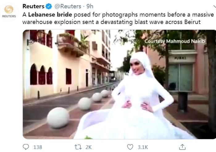 贝鲁特|拍摄婚礼影片时突遇贝鲁特爆炸 新人回忆心有余悸