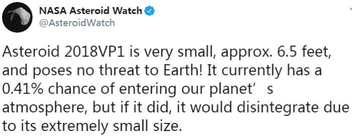 小行星|这颗小行星或于美大选前一天飞向地球 NASA：无威胁