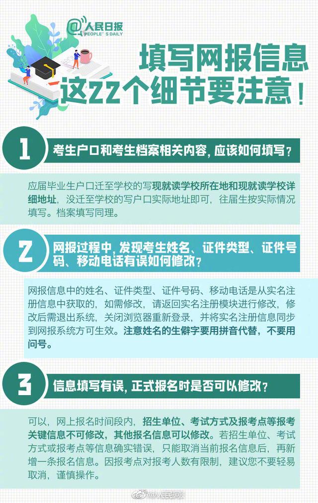 |2021考研报名今日启动，这22个填报细节提醒备考的小伙伴！
