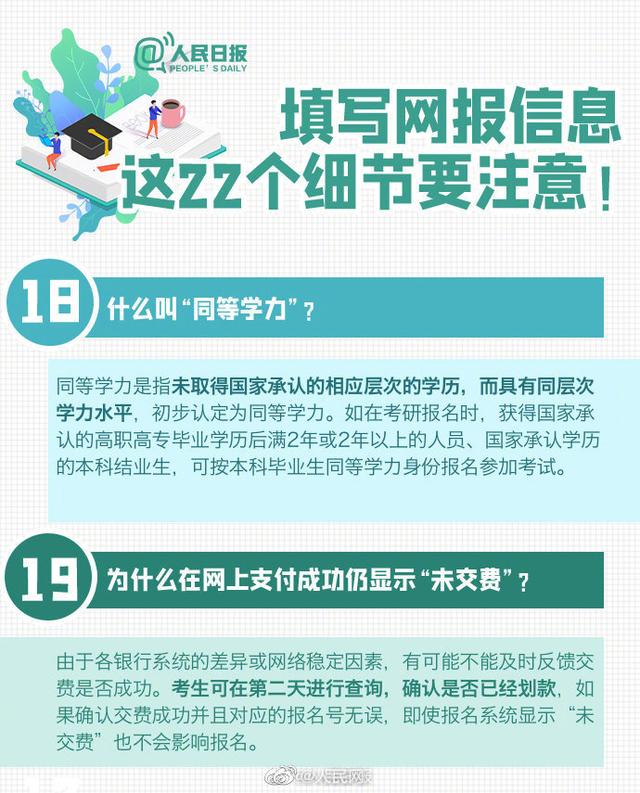 |2021考研报名今日启动，这22个填报细节提醒备考的小伙伴！