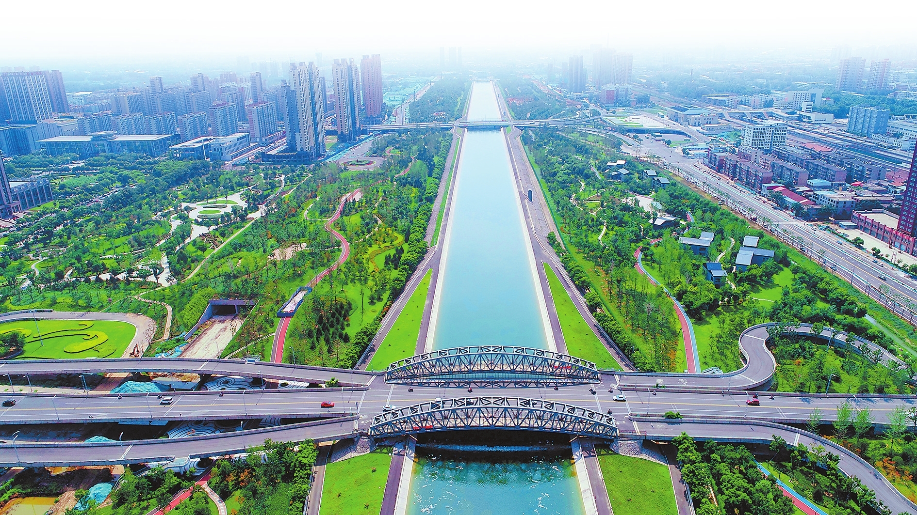 南水北调中线工程焦作城区段.焦作市南水北调中心供图