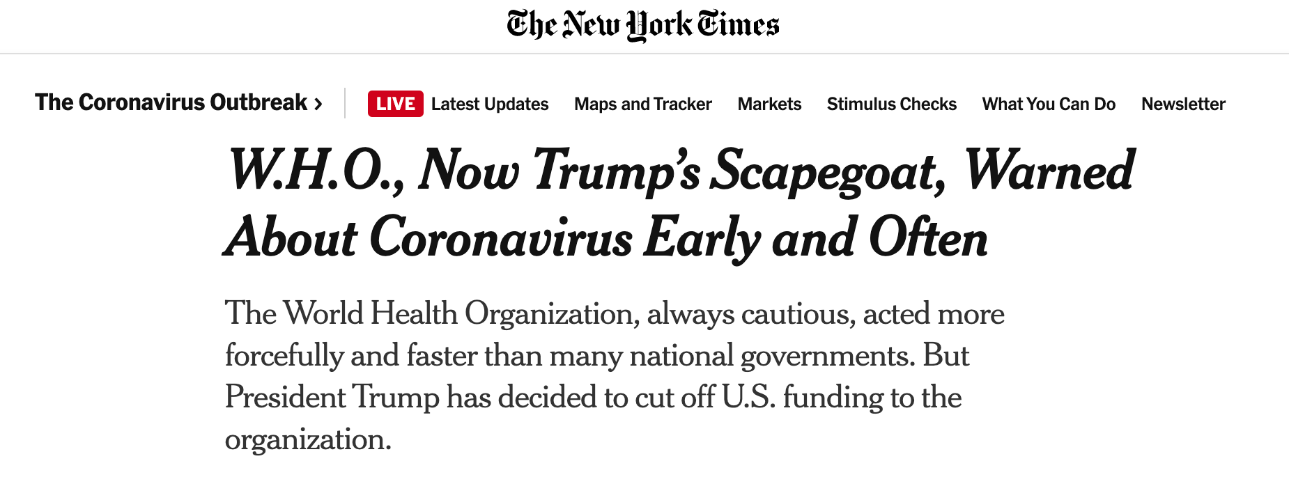 #疫情#真相丨美媒：世卫组织是特朗普寻找的“替罪羊”