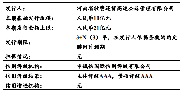 河南高速河南收费还贷高速拟发行不超21亿元中票，用于还债