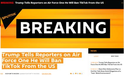 特朗普|特朗普刚刚宣布：将禁止TikTok在美国运营